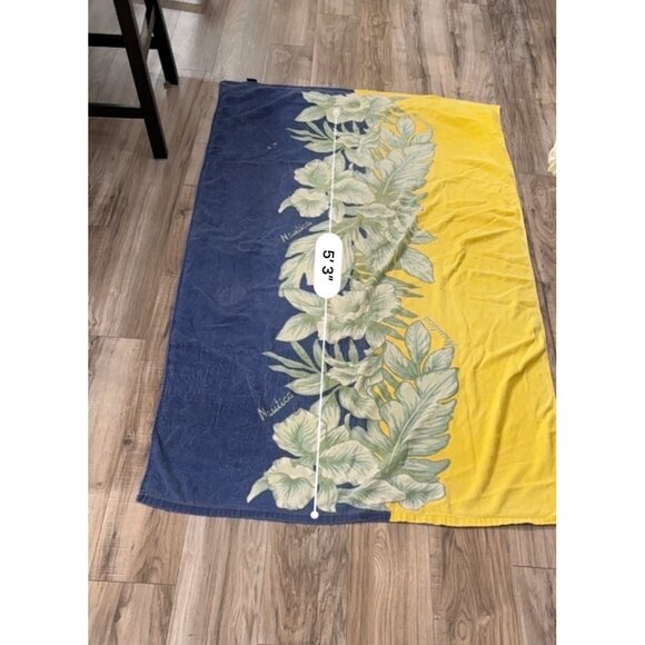 VTG 90s Nautica Tropical Floral Beach Towel " Cotton Poolside Preppy resort read - Picture 4 of 11